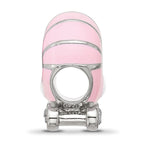 Sterling Silver Reflections Enamel Baby Carriage with Crystal Bead