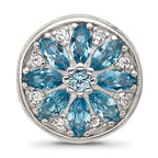Sterling Silver Reflections Blue Spinel & CZ Snowflake Bead