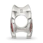 Sterling Silver Reflections CZ Enamel Ember Red Leaf