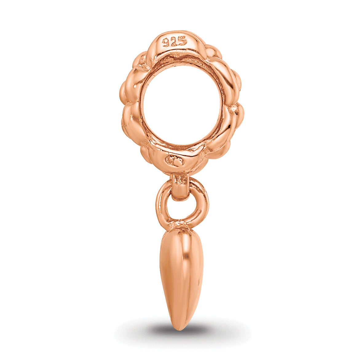 Sterling Silver Reflections Rose Gold-plated Heart Dangle Bead Secondary image