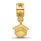 Sterling Silver Reflections Gold-plated Graduation Cap Dangle Bead