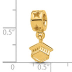 Sterling Silver Reflections Gold-plated Graduation Cap Dangle Bead