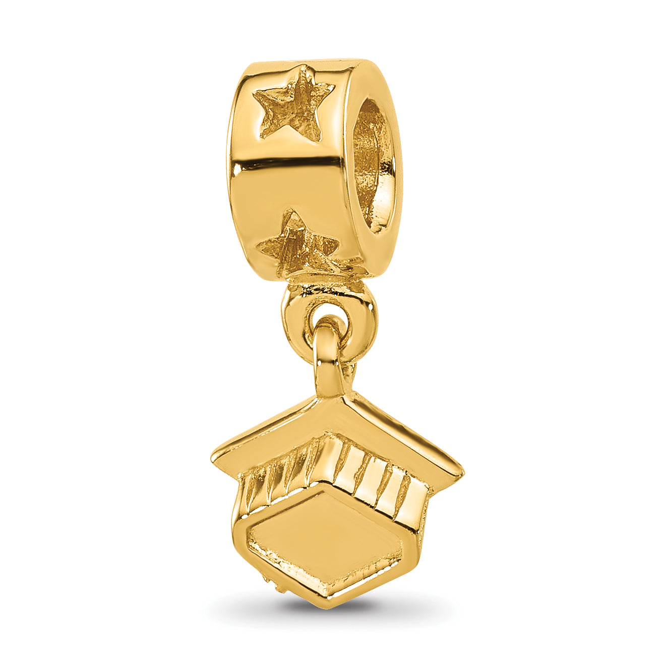 Sterling Silver Reflections Gold-plated Graduation Cap Dangle Bead Main image