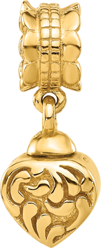 Sterling Silver Reflections Gold-plated Heart Ash Holder Dangle Bead