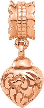 Sterling Silver Reflections Rose Gold-plated Heart Ash Holder Dangle Bead