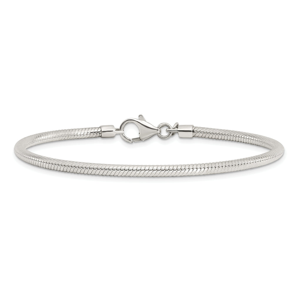 Women's Sterling Silver Beaded Chain Necklace 3mm
