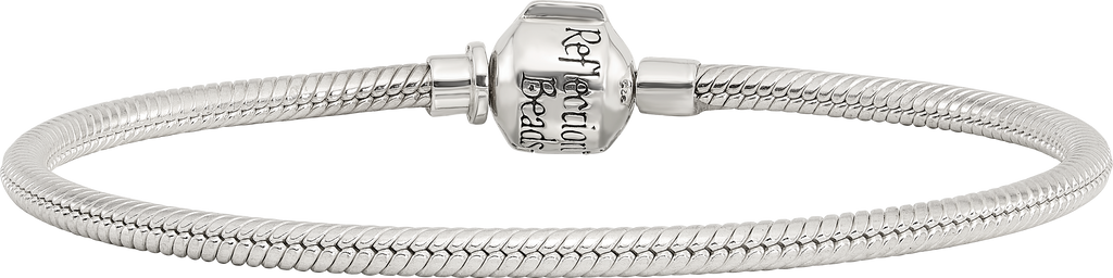Sterling Silver Reflections Hinged Clasp Bead Bracelet