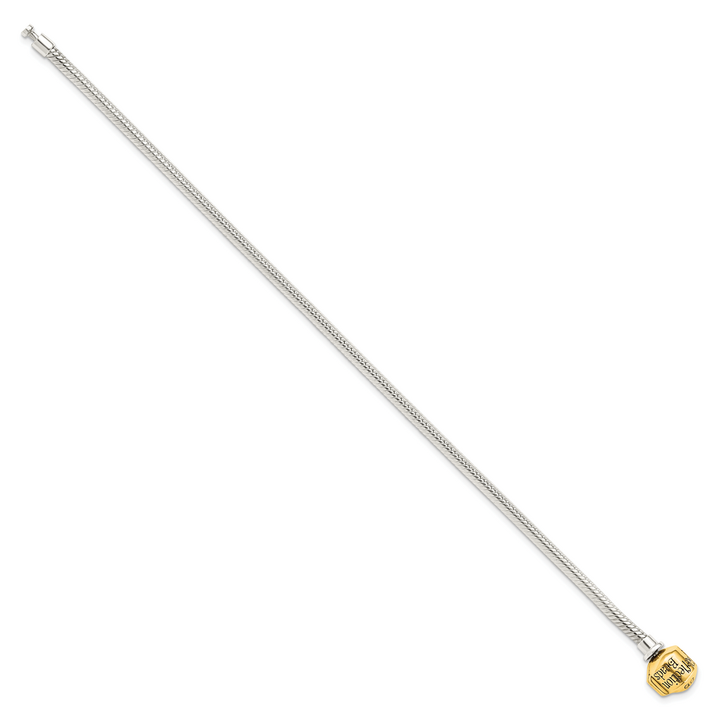 Silver/14K Two-Tone 2mm Bead Bracelet