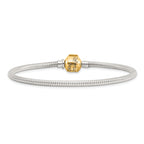 Silver/14K Two-Tone 2mm Bead Bracelet
