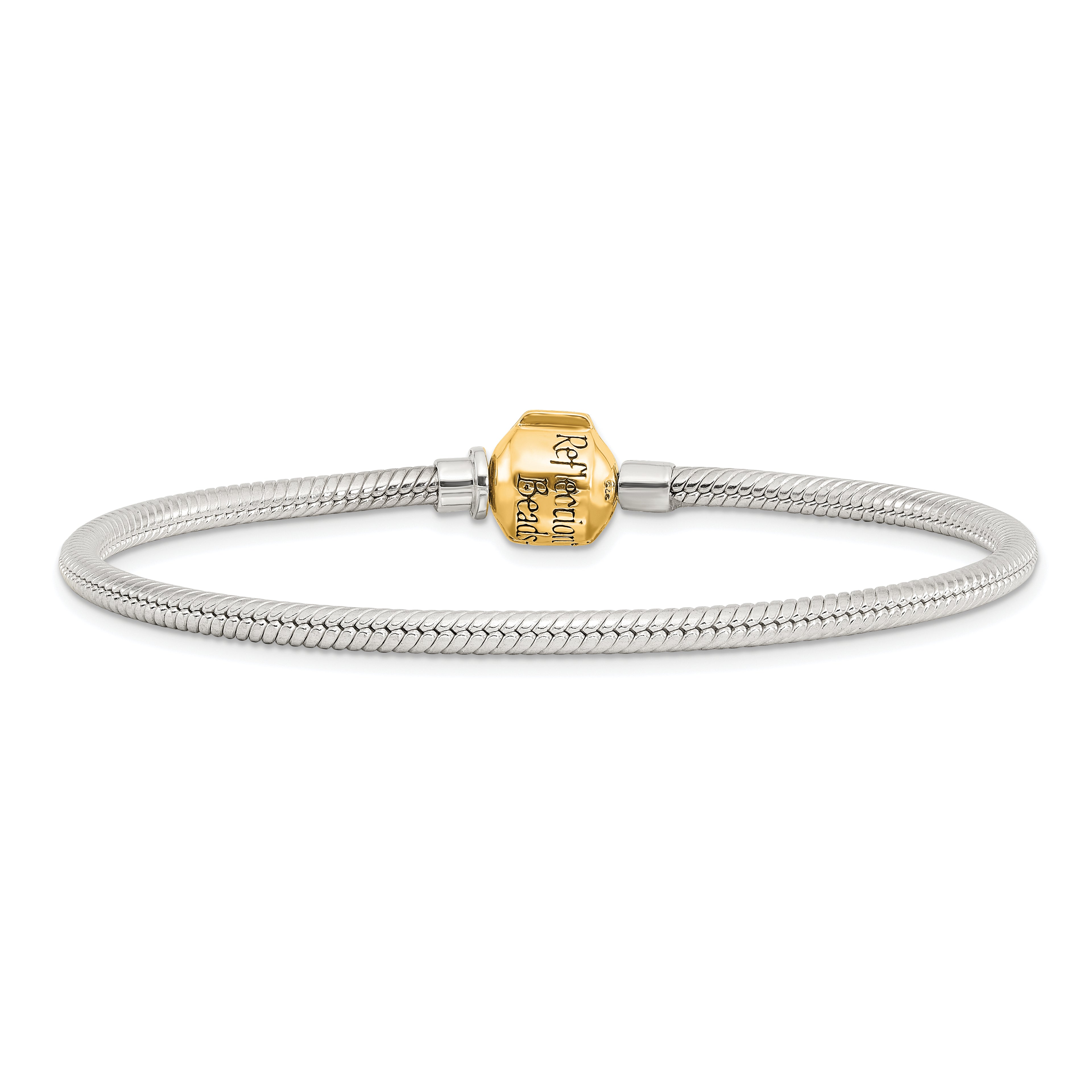 Silver/14K Two-Tone 2mm Bead Bracelet
