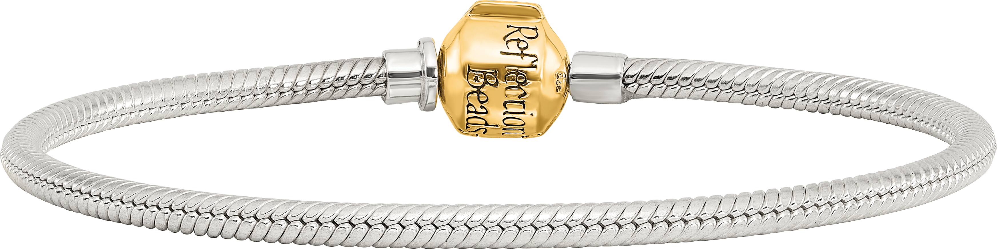 Silver/14K Two-Tone 2mm Bead Bracelet