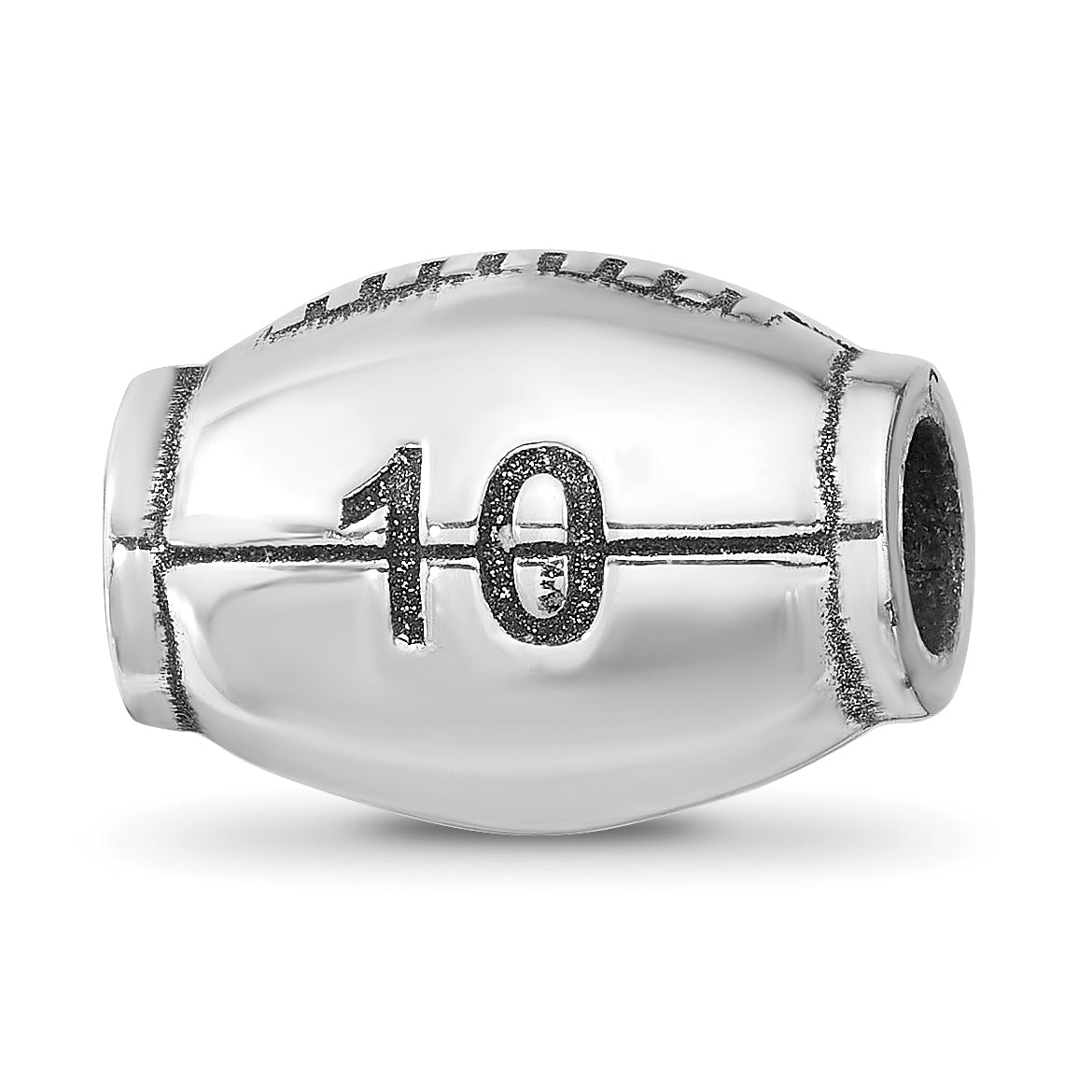 Sterling Silver Reflection Personalized Football Bead Main image