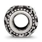 Sterling Silver Reflections Oxidized Personalized Monogram Bead