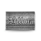 Sterling Silver Reflections Oxidized Personalized Cylinder Bead