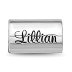 Sterling Silver Reflection Personalized Cylinder Bead