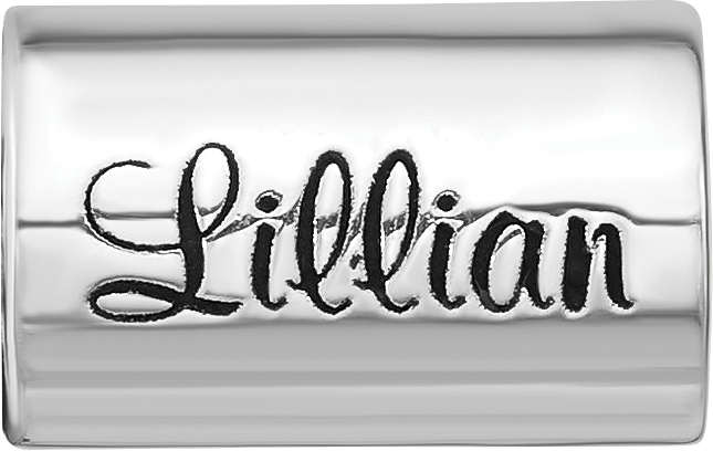 Sterling Silver Reflection Personalized Cylinder Bead