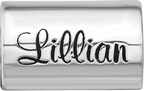 Sterling Silver Reflection Personalized Cylinder Bead