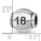 Sterling Silver Reflection Personalized Basketball Bead