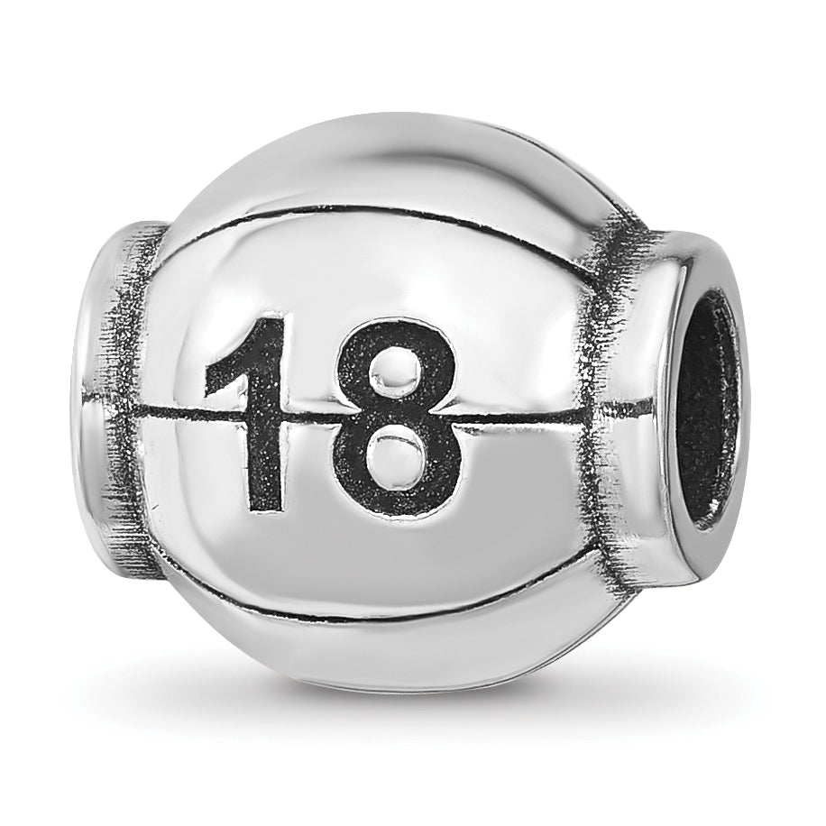 Sterling Silver Reflection Personalized Basketball Bead Main image