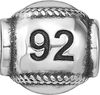Sterling Silver Reflection Personalized Baseball Bead