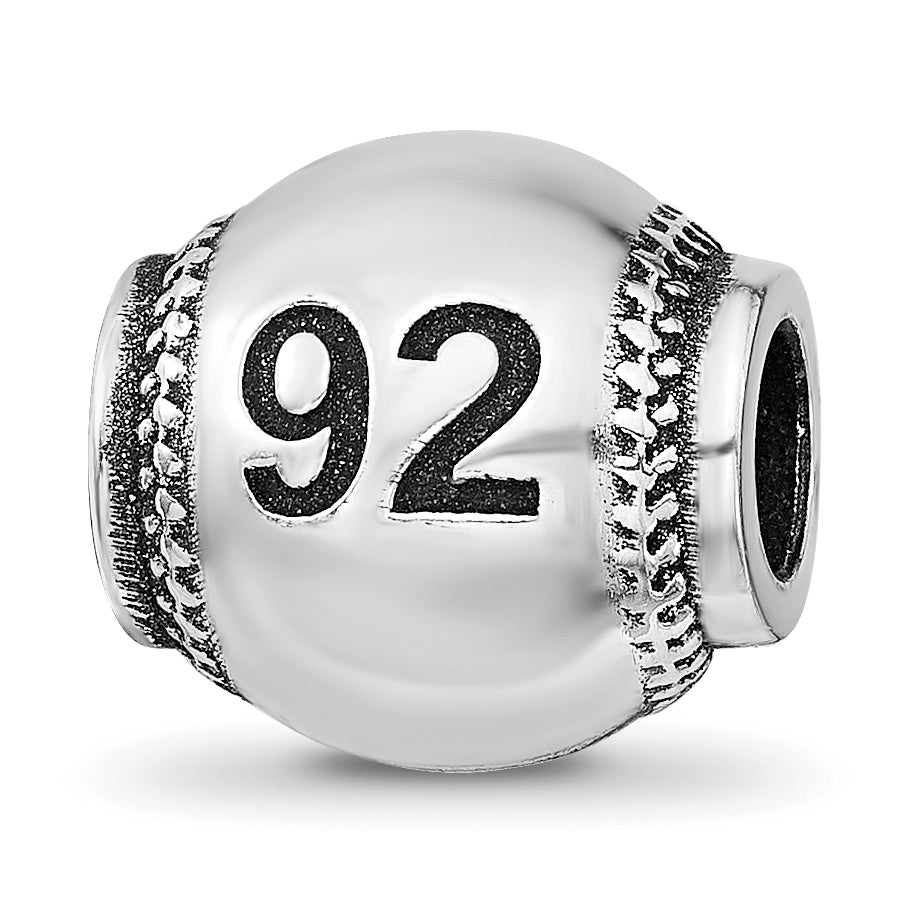 Sterling Silver Reflection Personalized Baseball Bead Main image