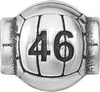 Sterling Silver Reflection Personalized Volleyball Bead