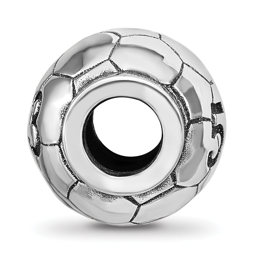 Sterling Silver Reflection Personalized Soccer Ball Bead Secondary image