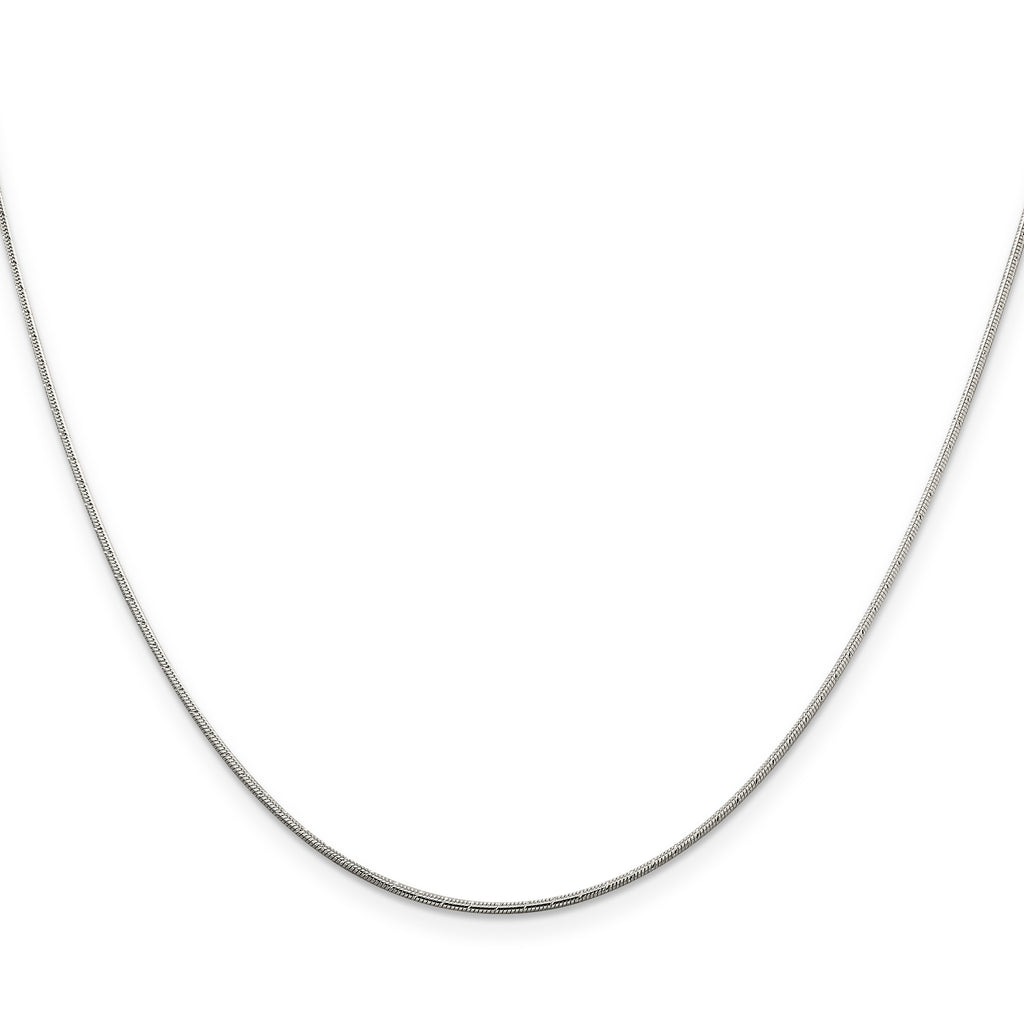 Sterling Silver 1.2mm Patterned Diamond-Cut Snake Chain