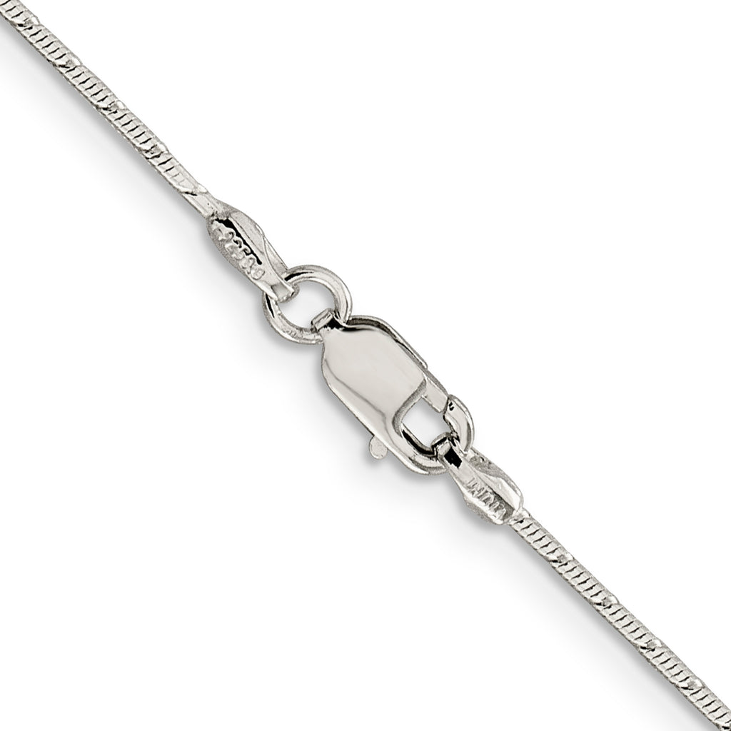 Sterling Silver 1.2mm Patterned Diamond-Cut Snake Chain