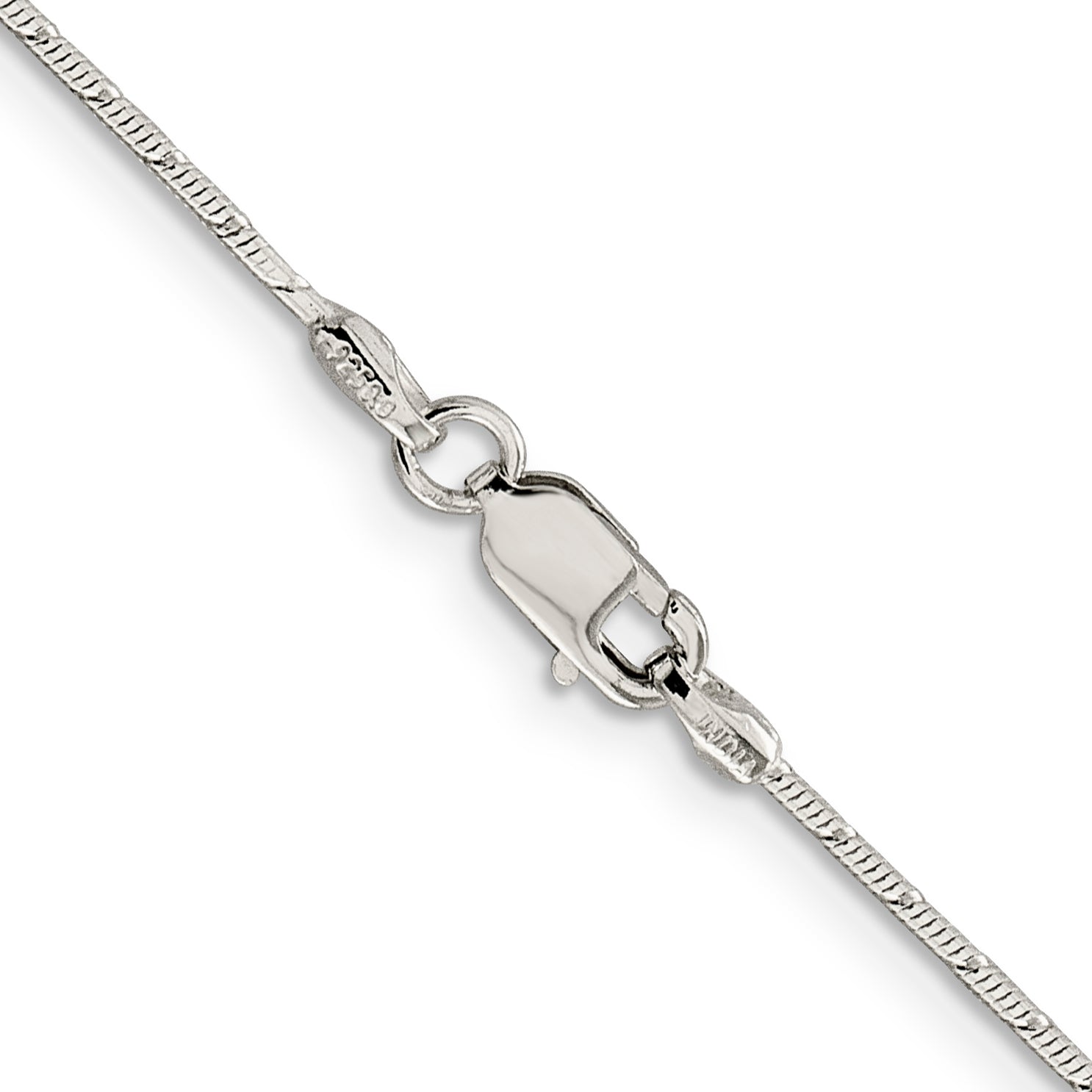 Sterling Silver 1.2mm Patterned Diamond-Cut Snake Chain