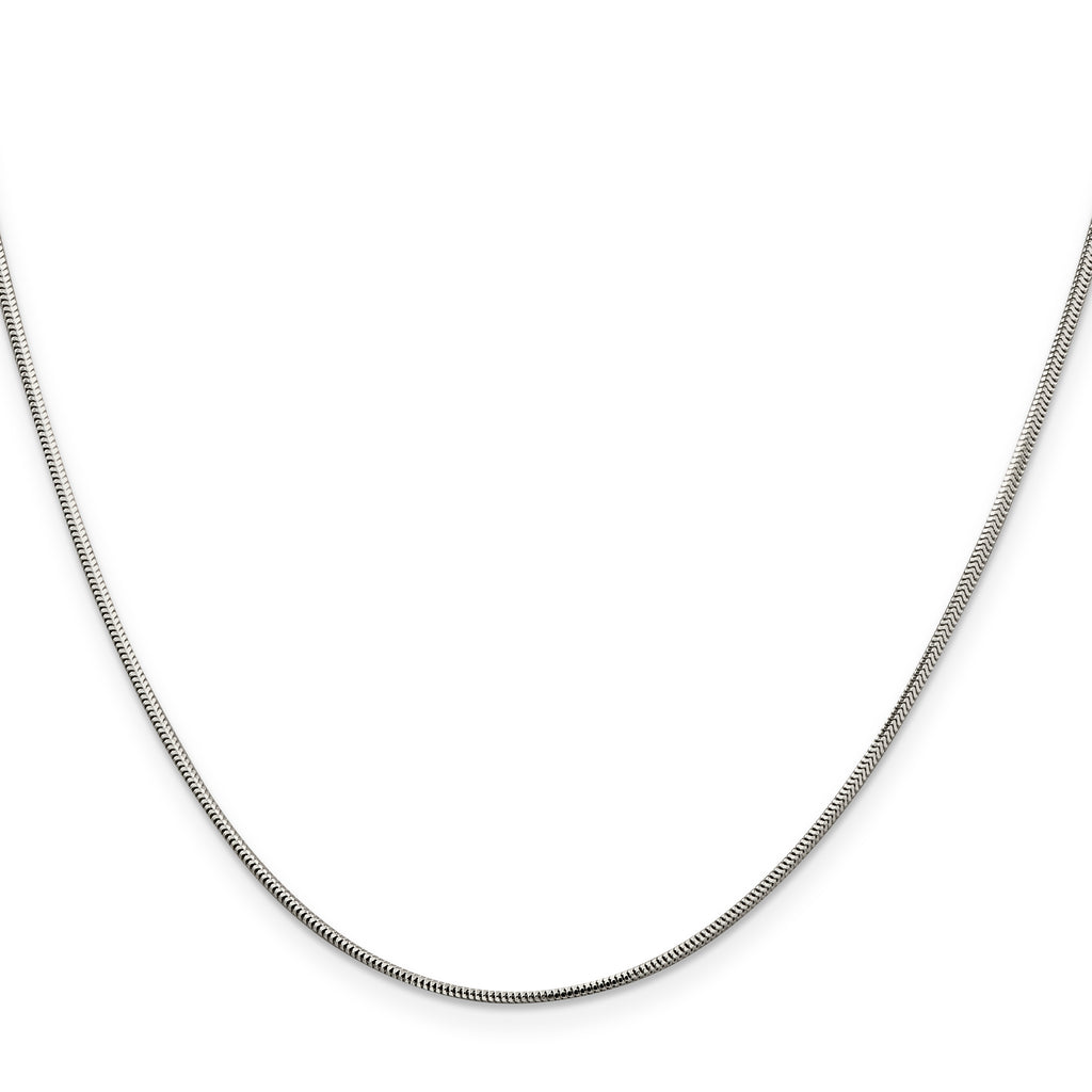 Sterling Silver 1.5mm Diamond-Cut Flat Snake Chain