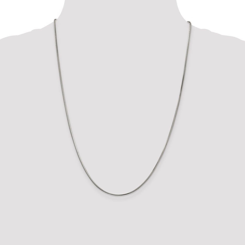 Sterling Silver 1.5mm Diamond-Cut Flat Snake Chain