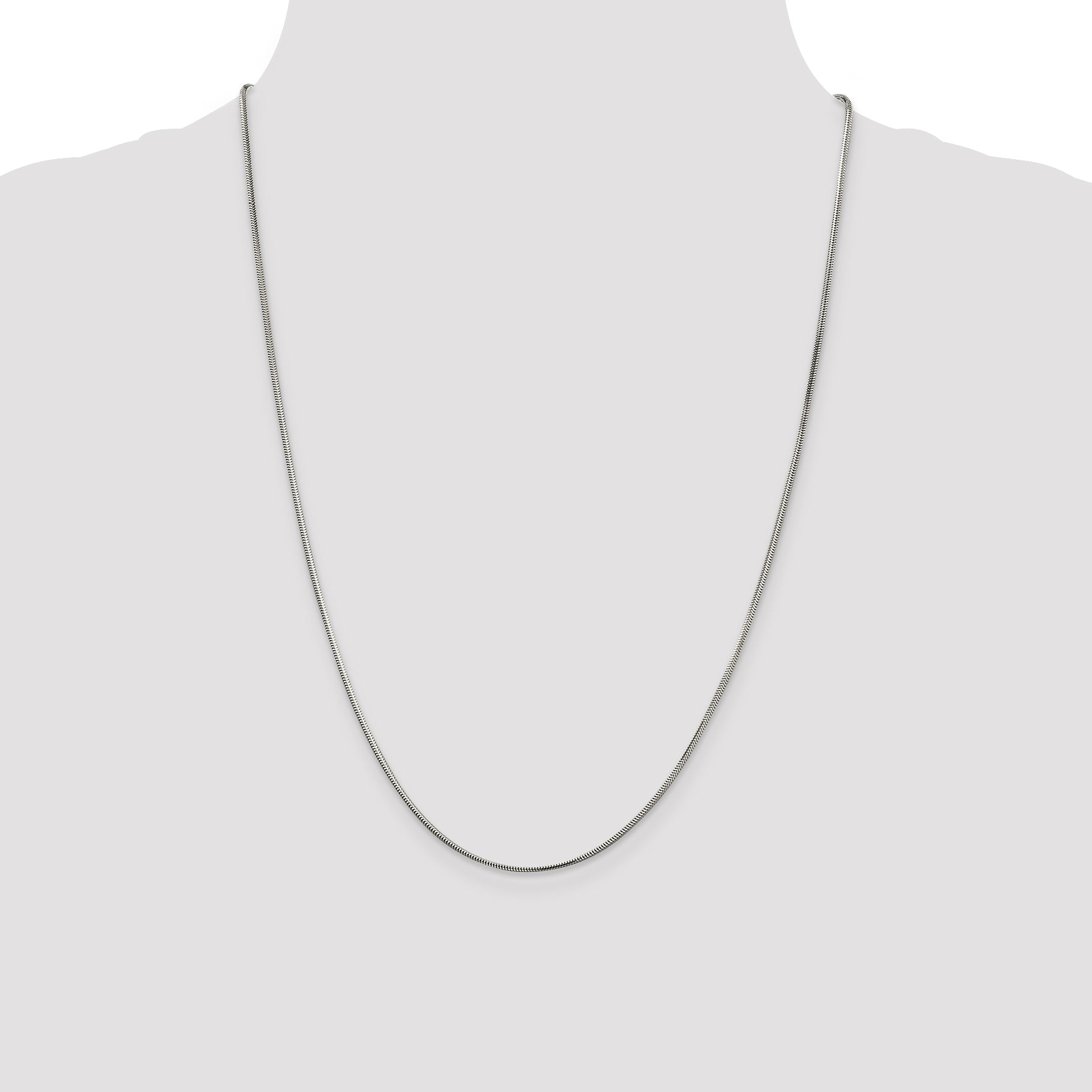 Sterling Silver 1.5mm Diamond-Cut Flat Snake Chain