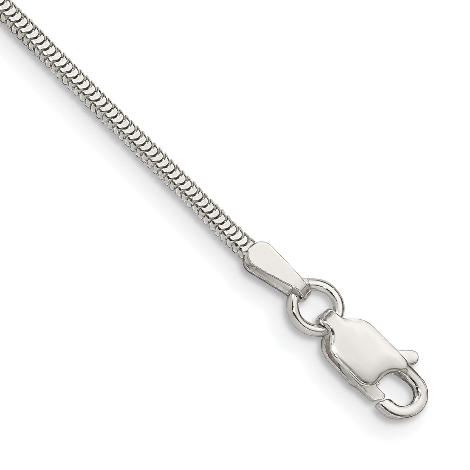 Sterling Silver 1.5mm Diamond-cut Flat Snake Chain Main image