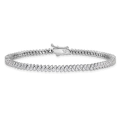 Sterling Shimmer Sterling Silver Rhodium-plated CZ 174 Stone 7 inch Bracelet