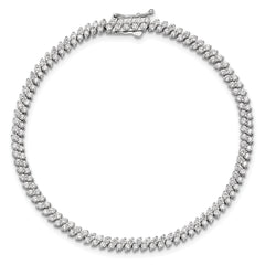 Sterling Shimmer Sterling Silver Rhodium-plated CZ 174 Stone 7 inch Bracelet