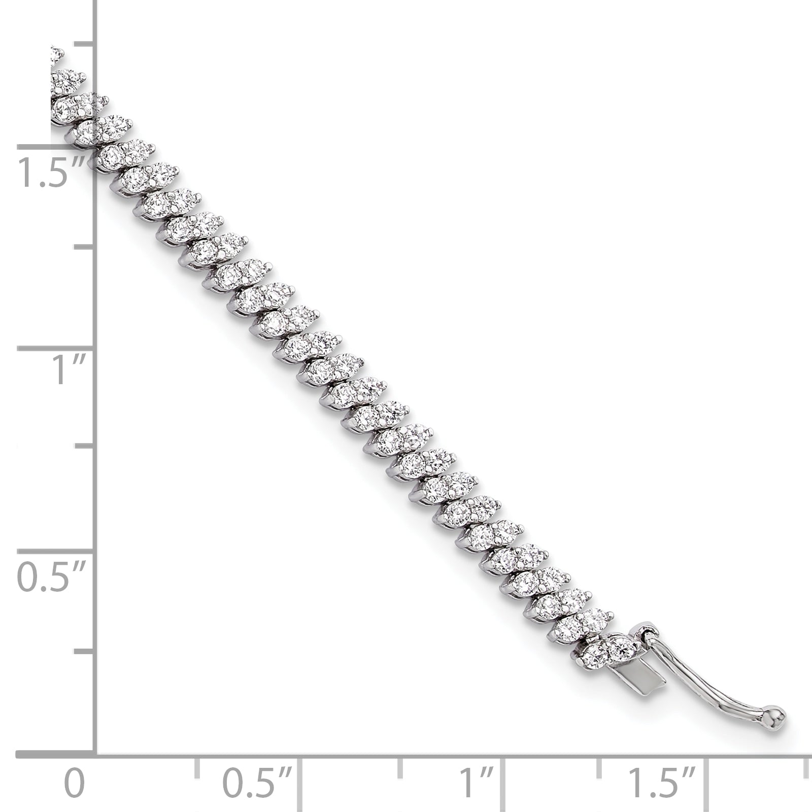 Sterling Shimmer Sterling Silver Rhodium-plated CZ 174 Stone 7 inch Bracelet