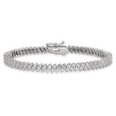 Sterling Shimmer Sterling Silver Rhodium-plated CZ 138 Stone 7 inch Bracelet