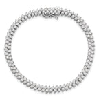 Sterling Shimmer Sterling Silver Rhodium-plated CZ 138 Stone 7 inch Bracelet