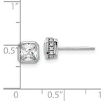 Sterling Shimmer Sterling Silver Rhodium-plated CZ 34 Stone Square Post Earrings