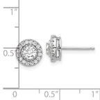 Sterling Shimmer Sterling Silver Rhodium-plated CZ 34 Stone Round Post Earrings
