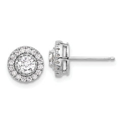 Sterling Shimmer Sterling Silver Rhodium-plated CZ 34 Stone Round Post Earrings