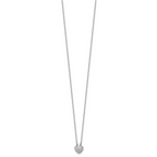 Sterling Shimmer Sterling Silver Rhodium-plated CZ 66 Stone 16 inch with 2 inch extender Pave Heart Necklace