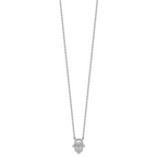 Sterling Shimmer Sterling Silver Rhodium-plated CZ 45 Stone 16 inch with 2 inch extender Chamseh Necklace