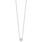 Sterling Shimmer Sterling Silver Rhodium-plated CZ 19 Stone 16 inch with 2 inch extender Square Necklace