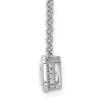 Sterling Shimmer Sterling Silver Rhodium-plated CZ 19 Stone 16 inch with 2 inch extender Square Necklace