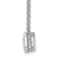 Sterling Shimmer Sterling Silver Rhodium-plated CZ 19 Stone 16 inch with 2 inch extender Square Necklace