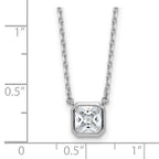 Sterling Shimmer Sterling Silver Rhodium-plated CZ 19 Stone 16 inch with 2 inch extender Square Necklace