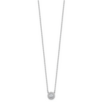 Sterling Shimmer Sterling Silver Rhodium-plated CZ 19 Stone 16 inch with 2 inch extender Round Necklace