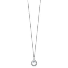 Sterling Shimmer Sterling Silver Rhodium-plated CZ 25 Stone 16 inch with 2 inch extender Teardrop Necklace